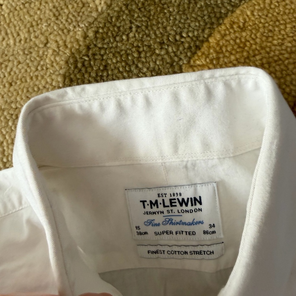 T.M.Lewin Men’s Button Down Dress Shirt Set of four Neck 15 Sleeve Length 34 - Picture 3 of 8